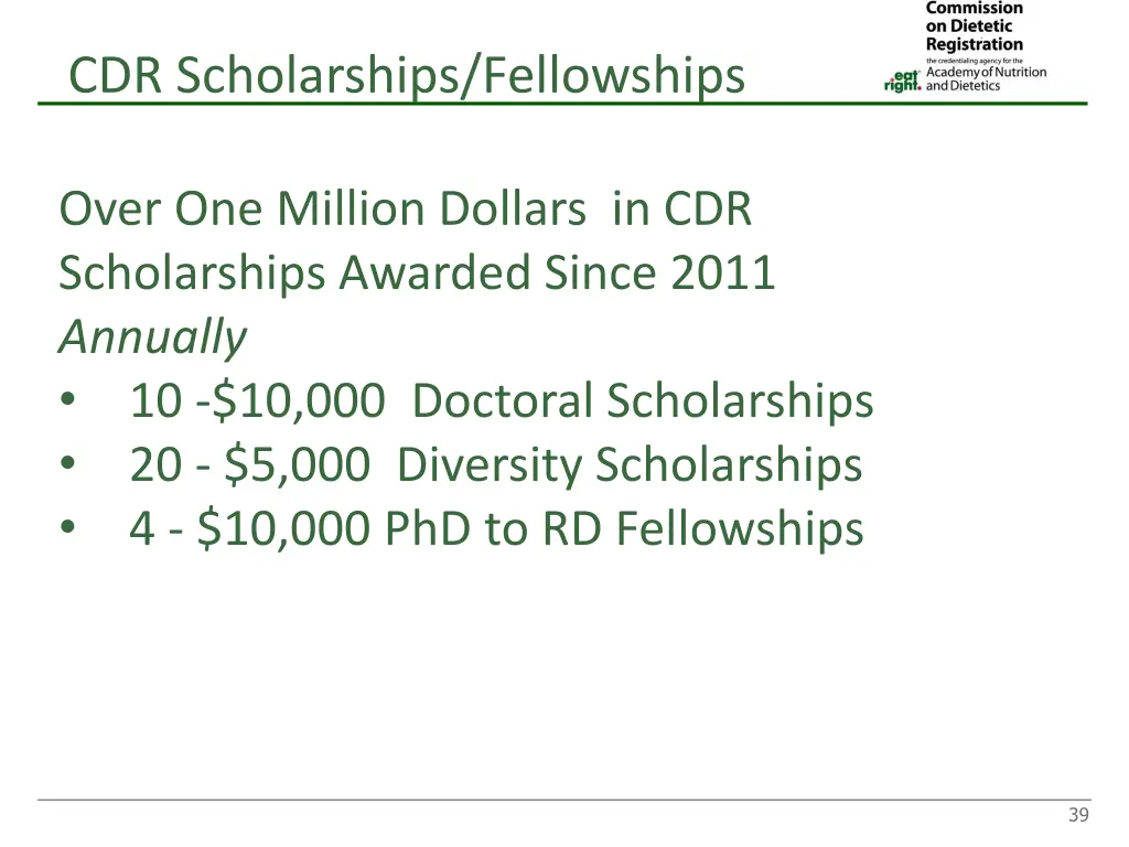 cdr scholarships fellowships