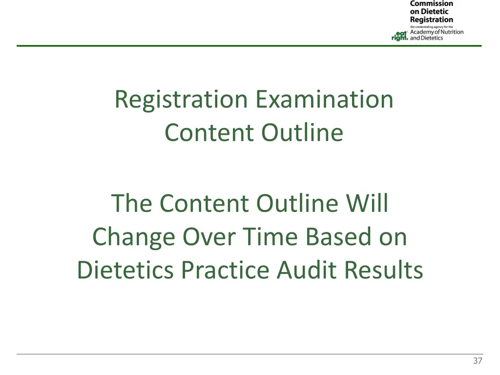 registration examination content outline