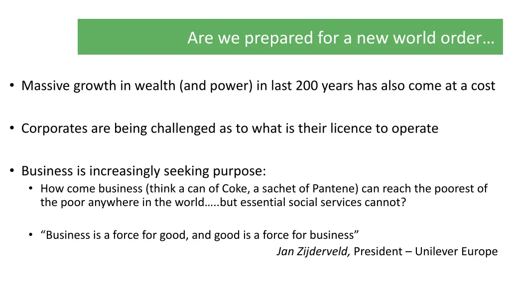 are we prepared for a new world order