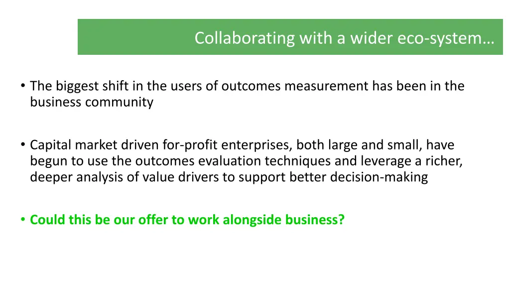 collaborating with a wider eco system