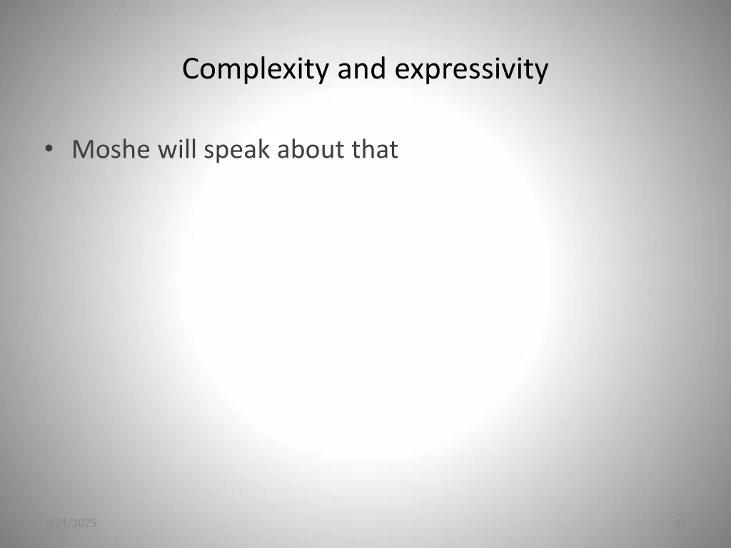 complexity and expressivity