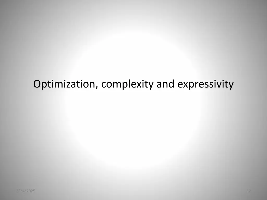optimization complexity and expressivity