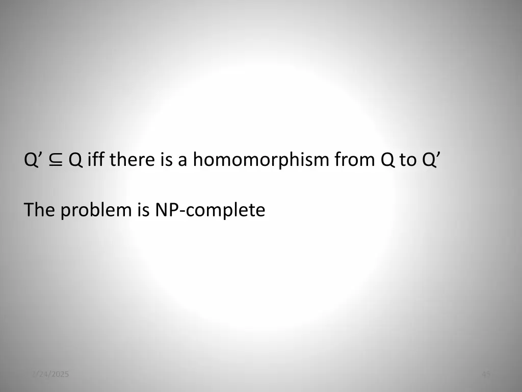 q q iff there is a homomorphism from q to q