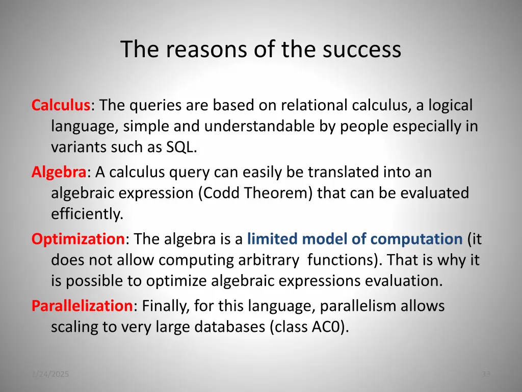 the reasons of the success