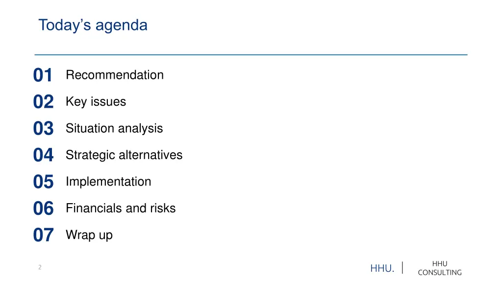today s agenda