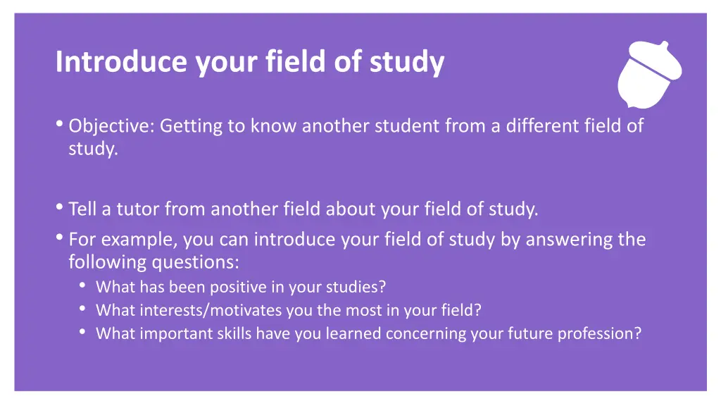 exercise introduce your field of study