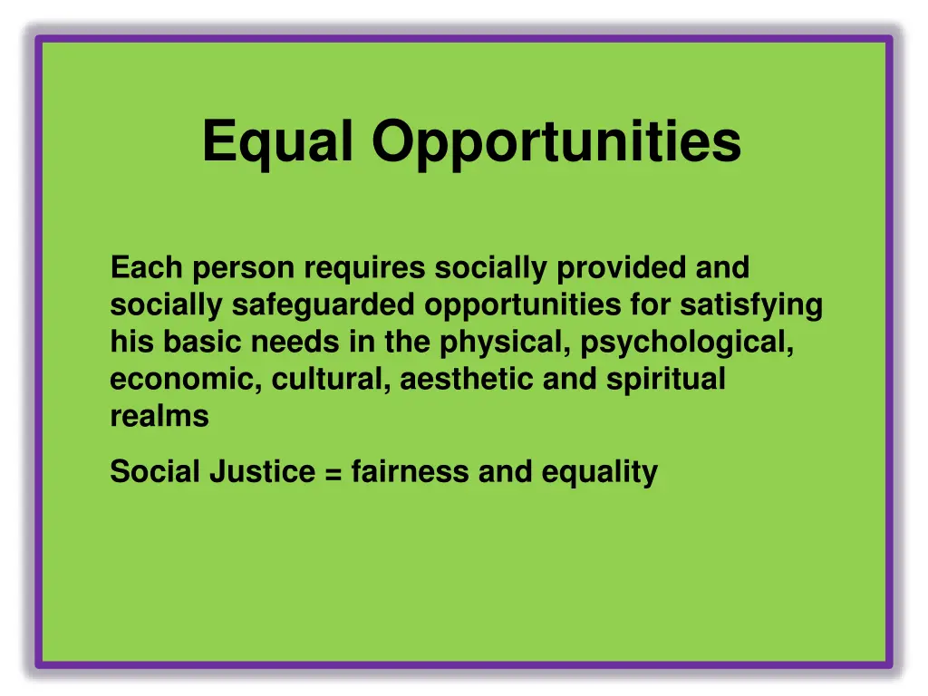 equal opportunities