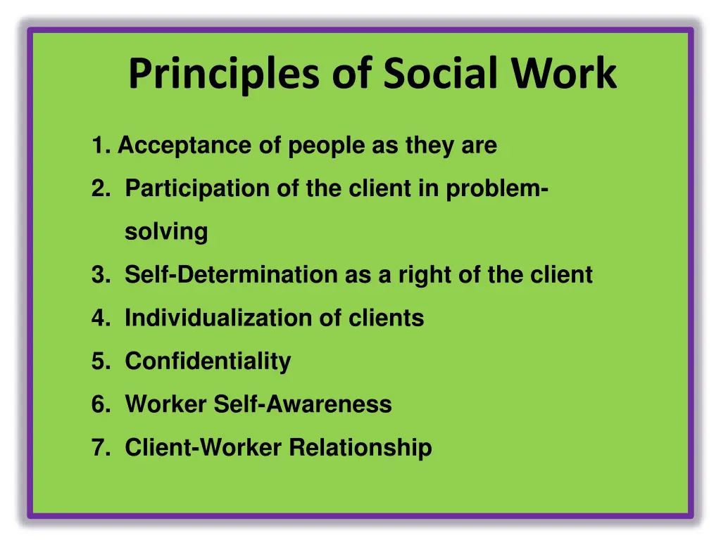 principles of social work