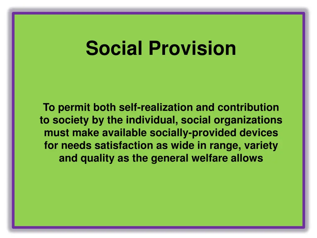 social provision