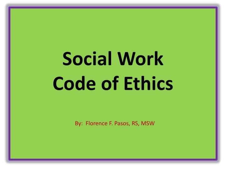 social work code of ethics