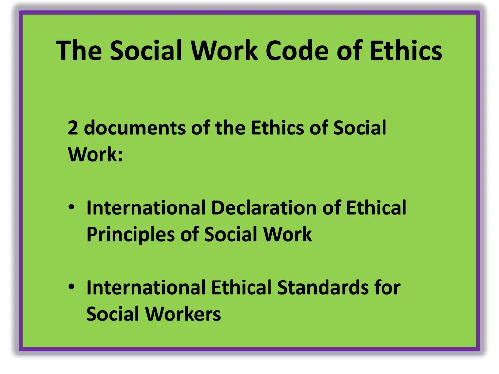the social work code of ethics 1