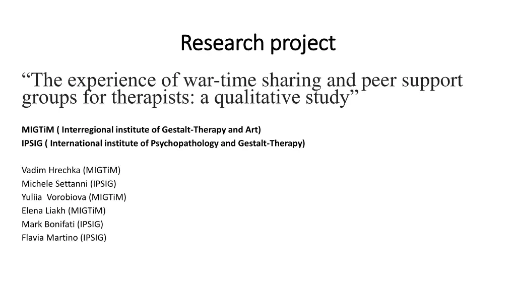 research project research project