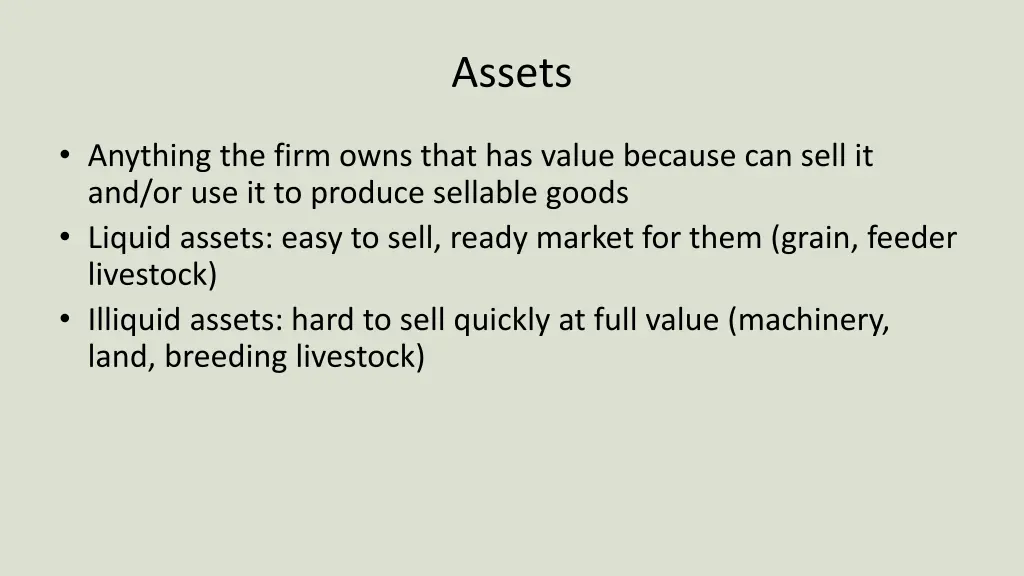 assets