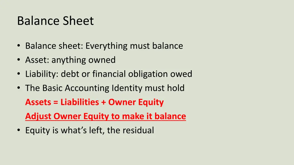 balance sheet