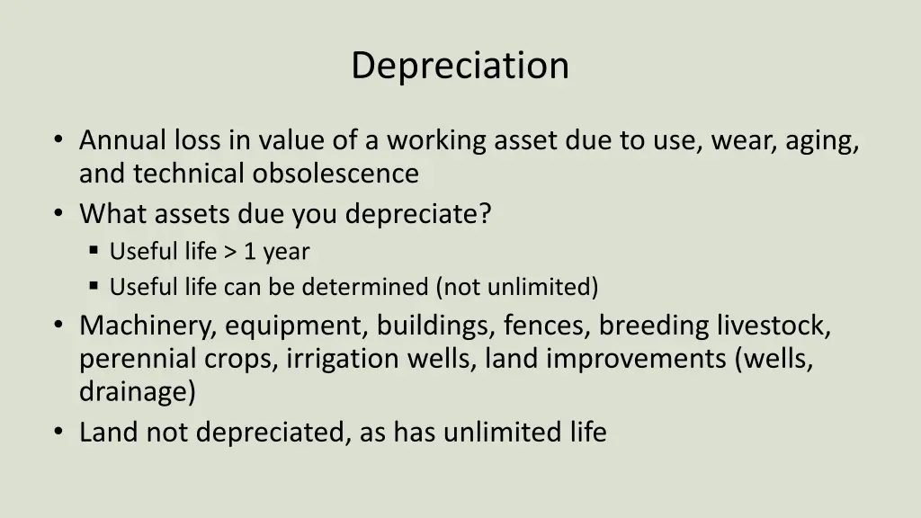 depreciation
