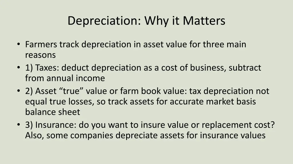 depreciation why it matters