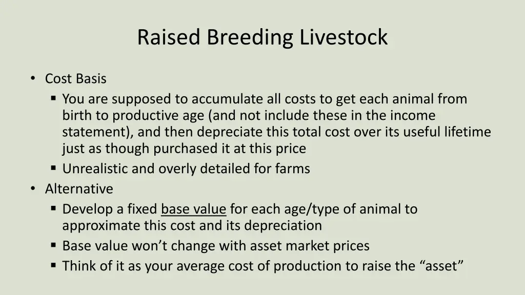 raised breeding livestock