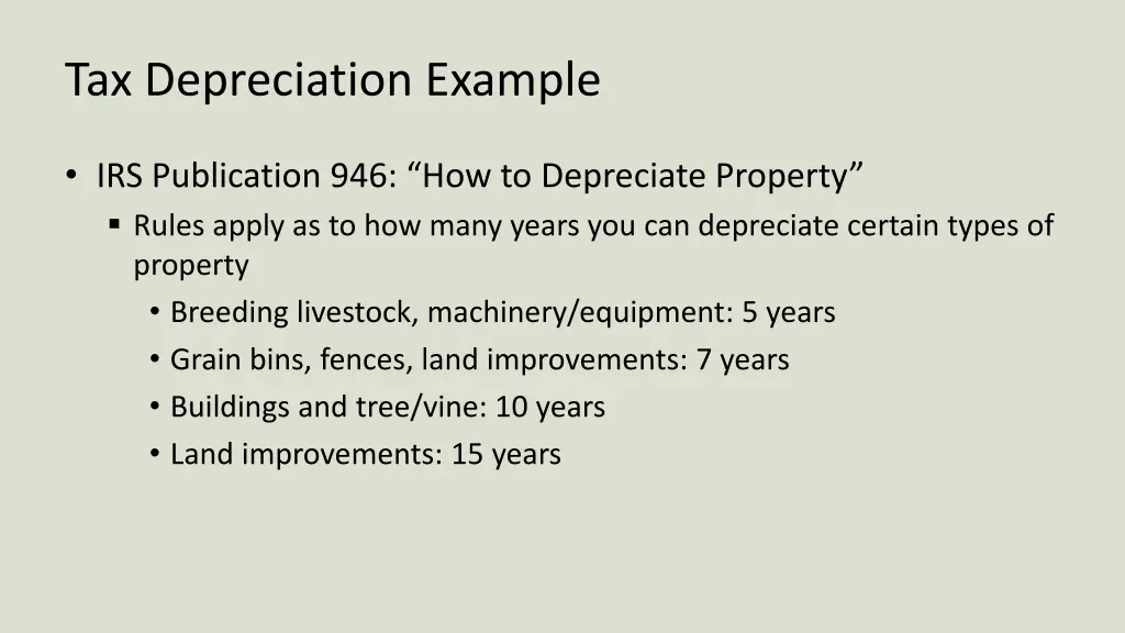 tax depreciation example