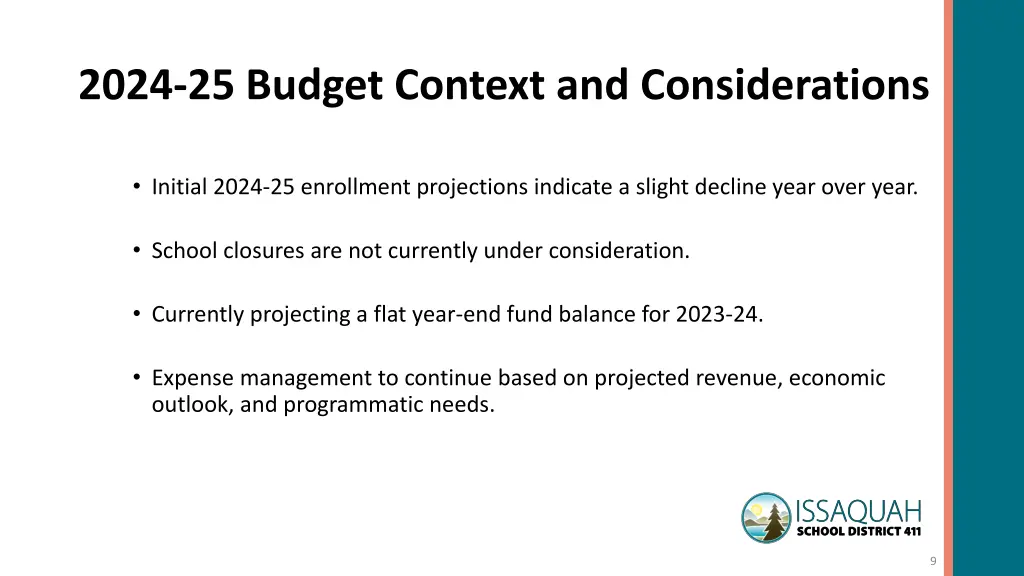 2024 25 budget context and considerations