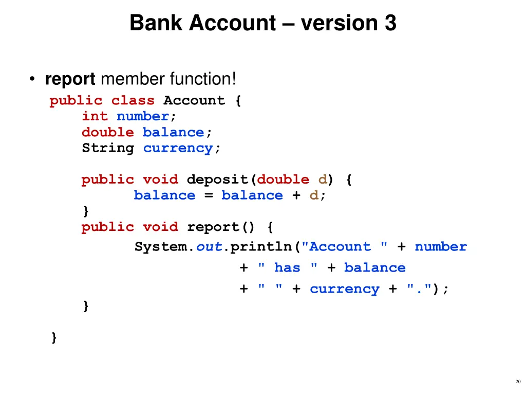 bank account version 3