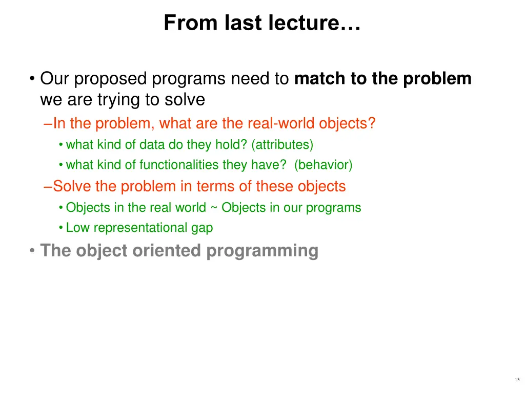 from last lecture