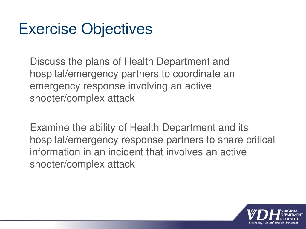 exercise objectives