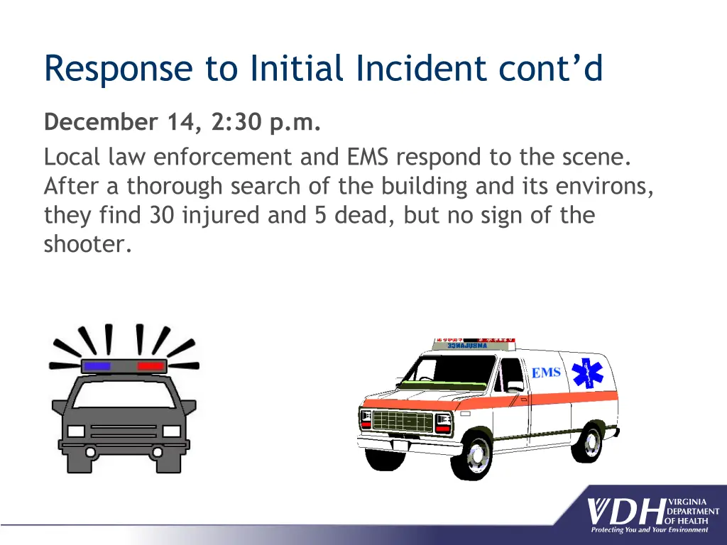 response to initial incident cont d