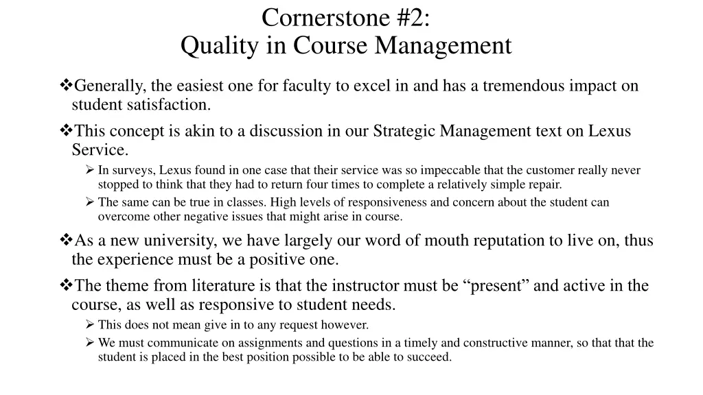 cornerstone 2 quality in course management