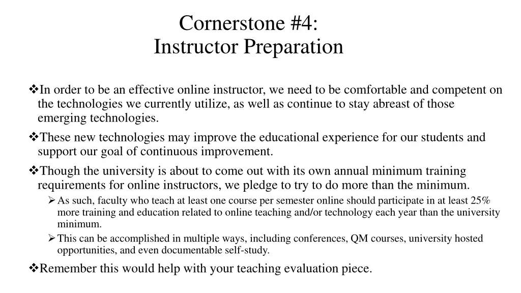 cornerstone 4 instructor preparation