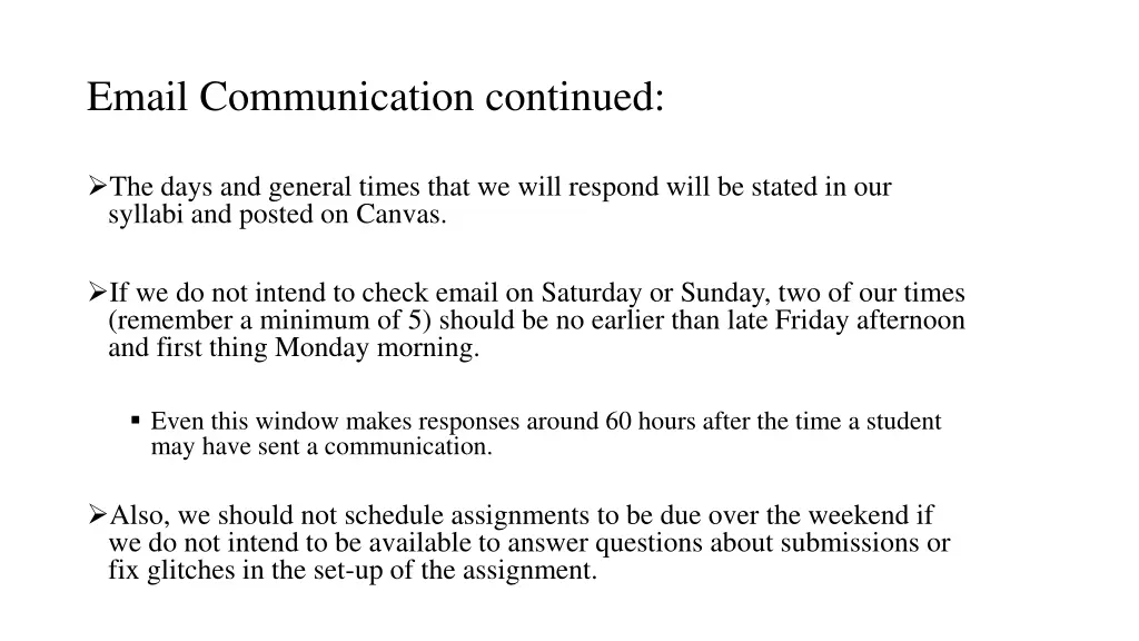 email communication continued