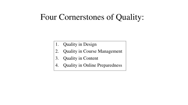 four cornerstones of quality