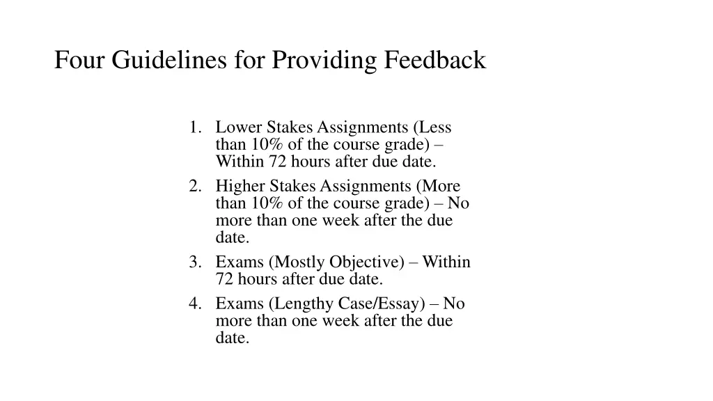four guidelines for providing feedback