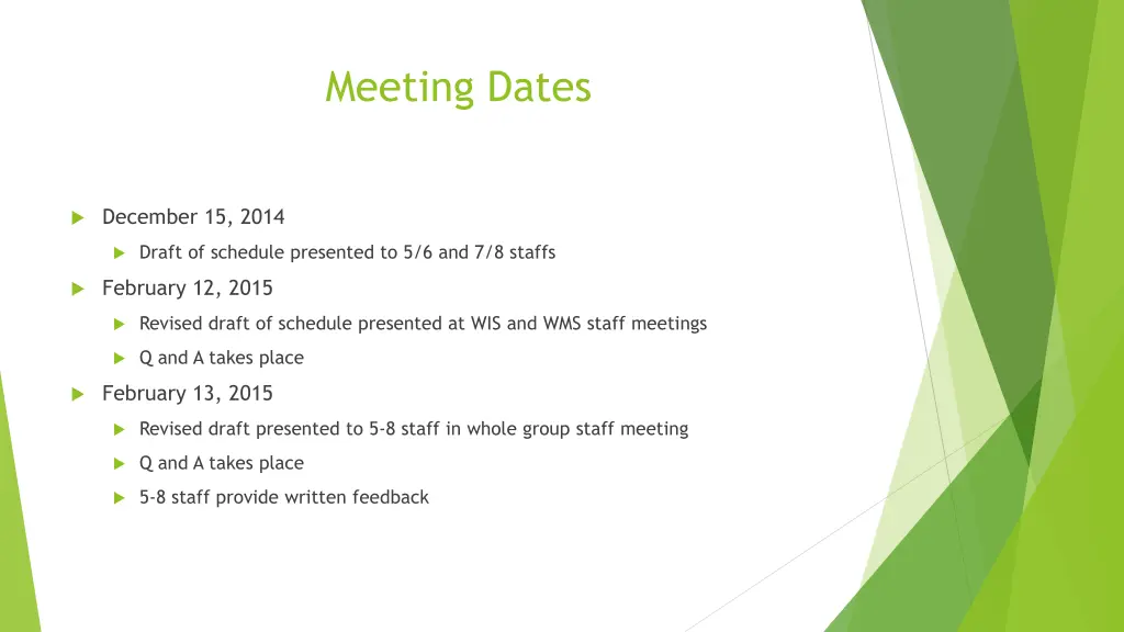 meeting dates 2
