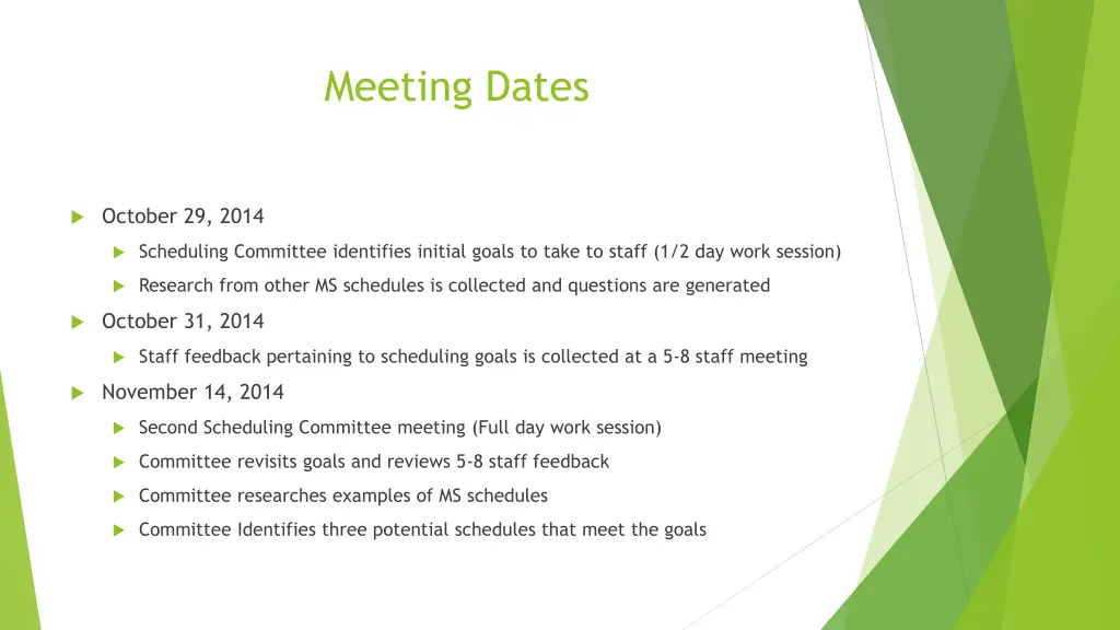 meeting dates