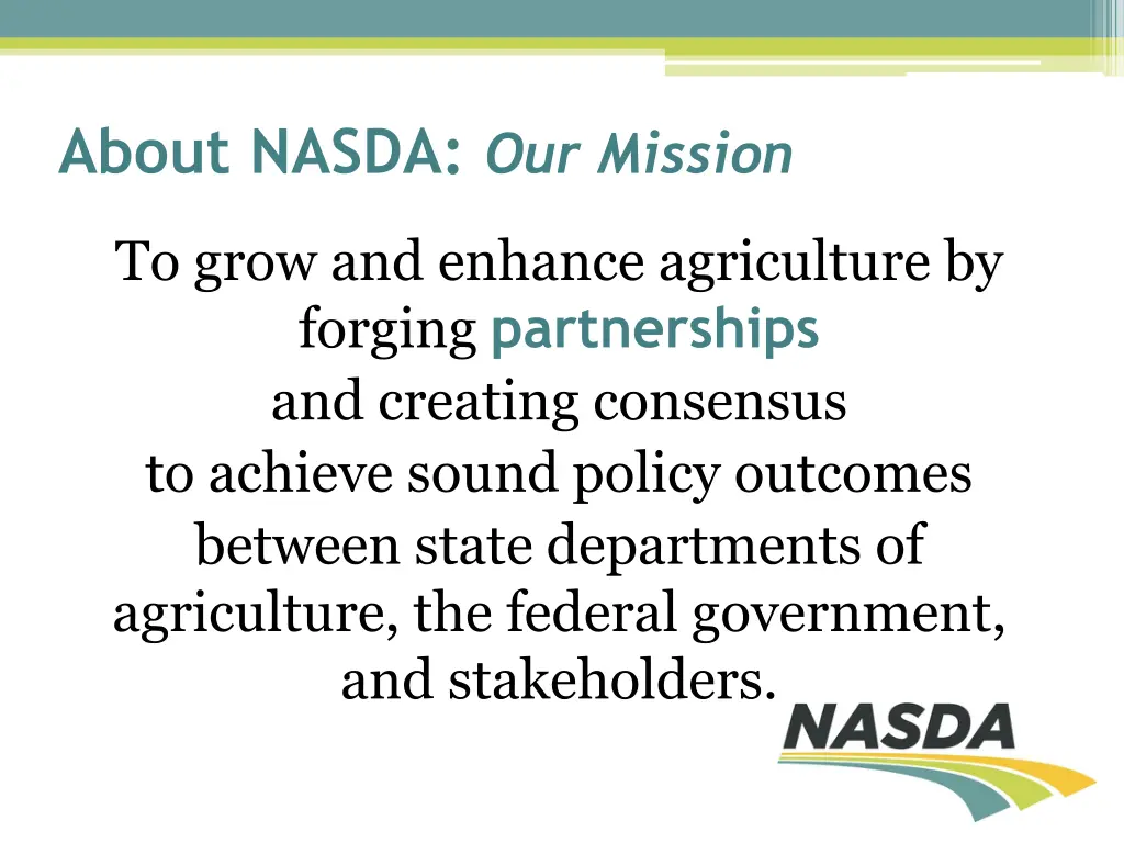 about nasda our mission