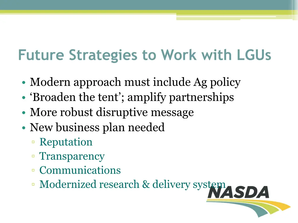 future strategies to work with lgus