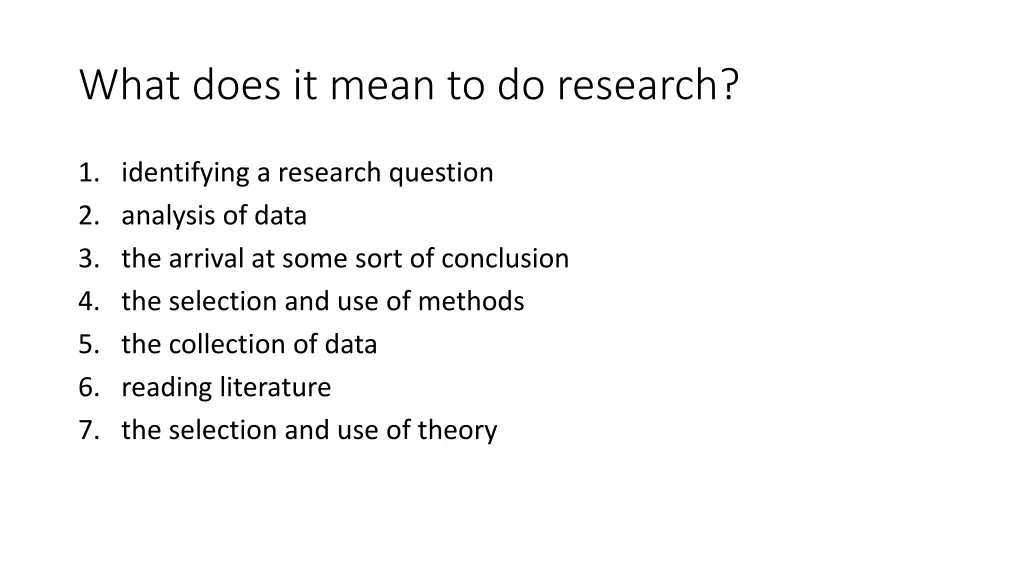 what does it mean to do research 1