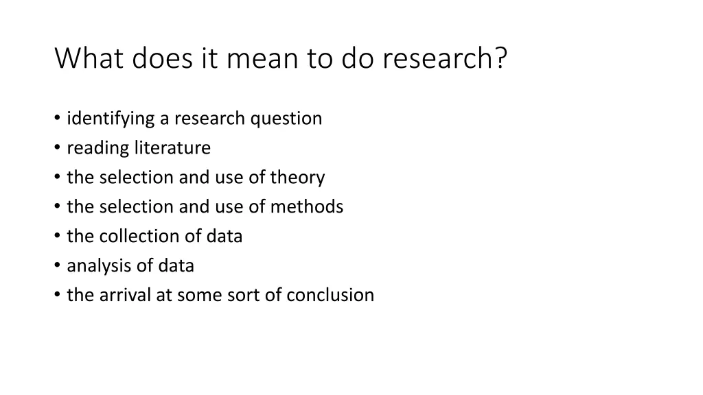 what does it mean to do research