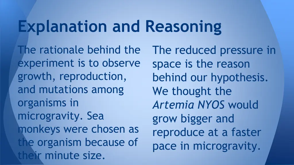 explanation and reasoning