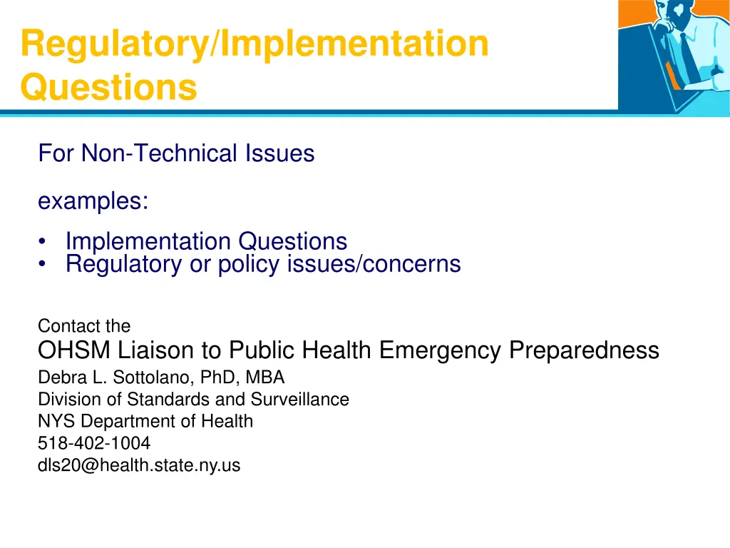 regulatory implementation questions