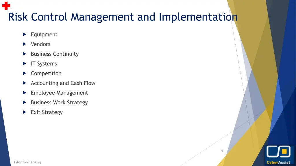 risk control management and implementation