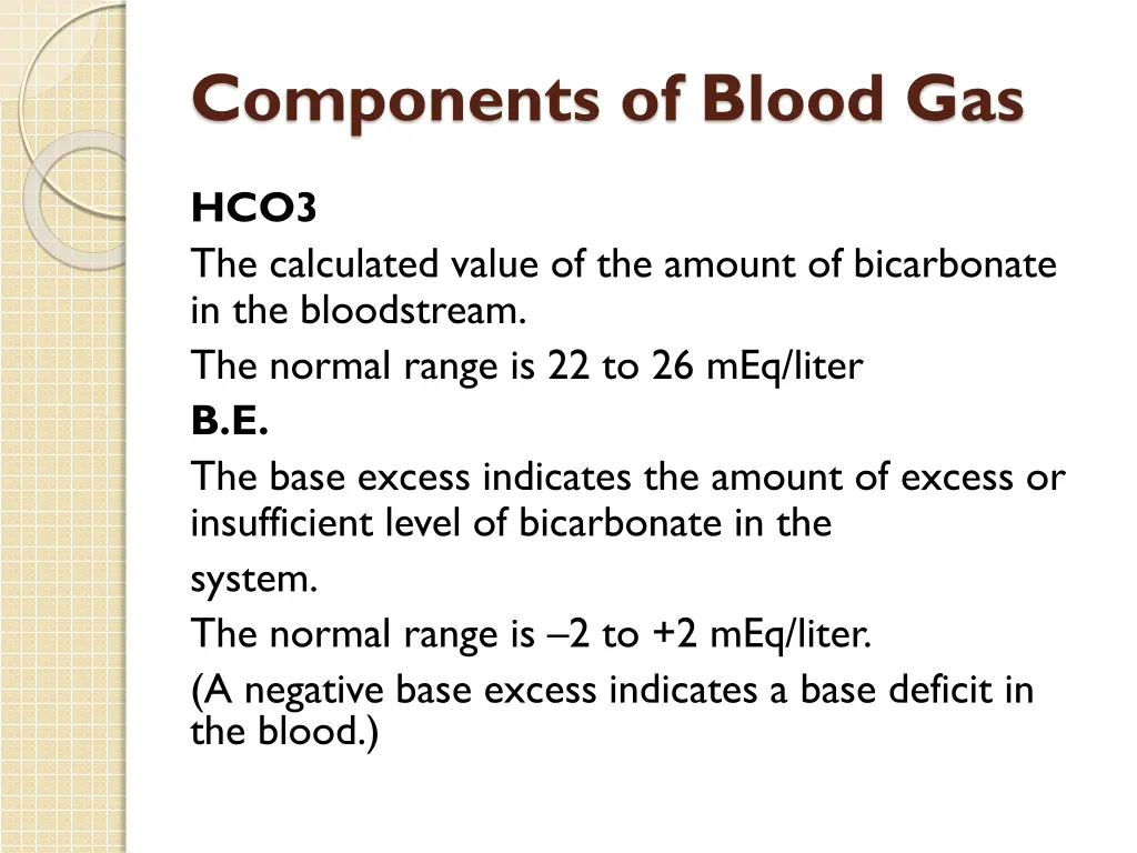 components of blood gas