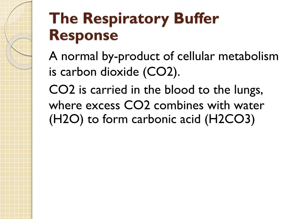 the respiratory buffer response a normal
