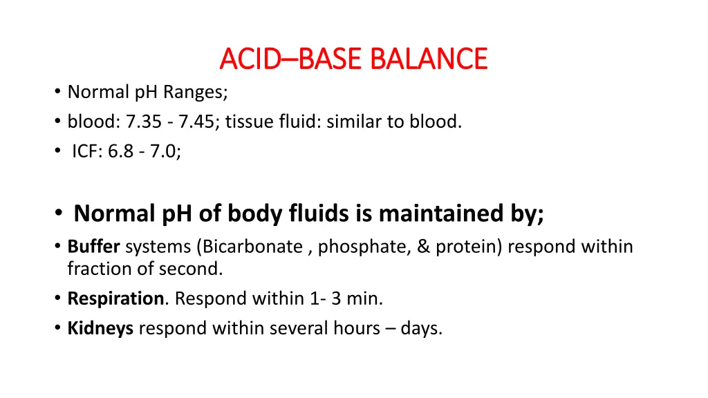 acid acid base balance base balance