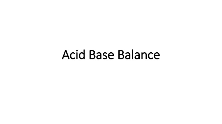 acid base balance acid base balance