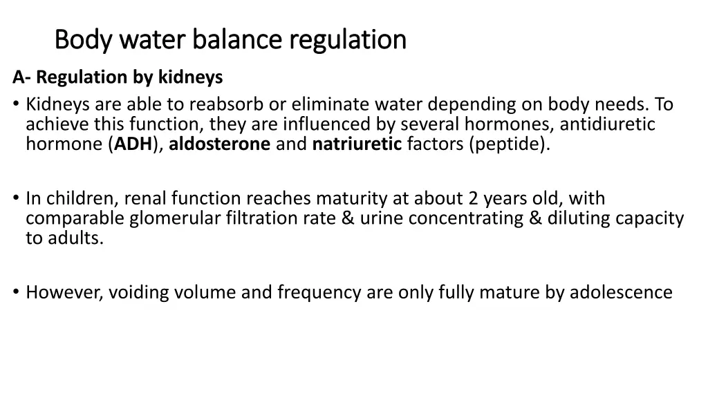body water balance regulation body water balance