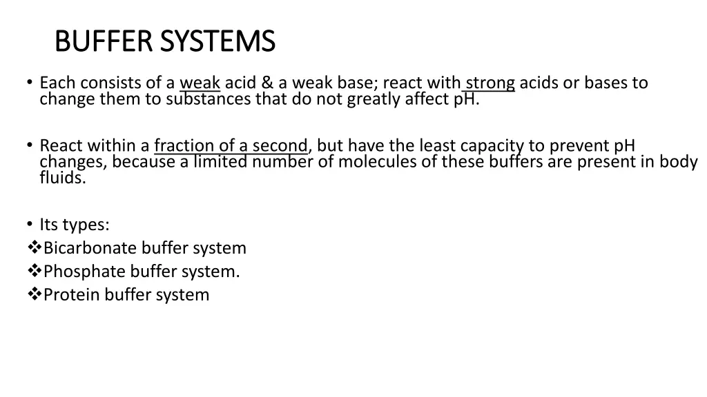 buffer systems buffer systems
