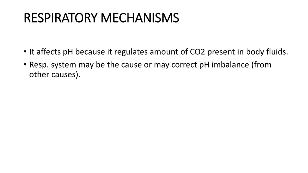 respiratory mechanisms respiratory mechanisms