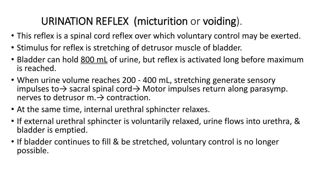 urination reflex micturition urination reflex
