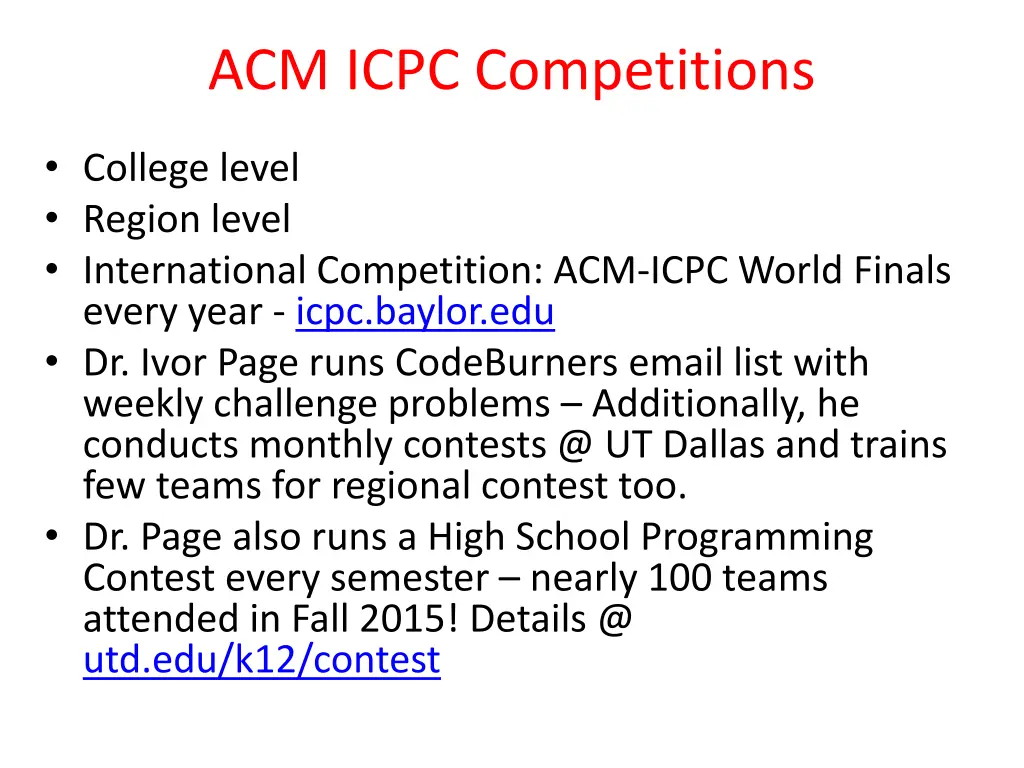 acm icpc competitions